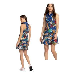 Johnny Was TeeBee Active Polo Tank Tennis Dress Blue Floral NWT SZ XL